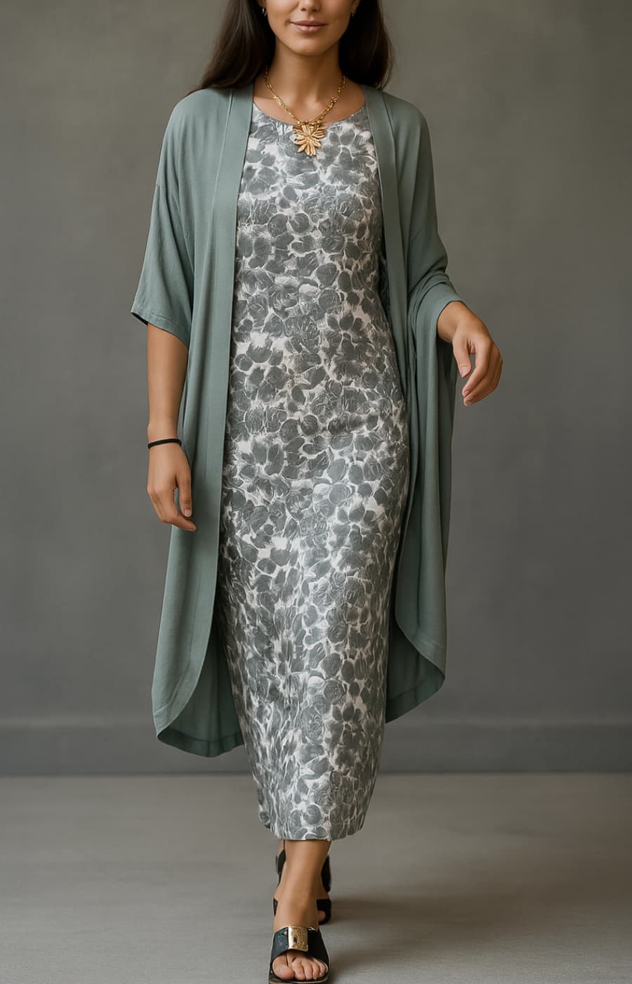 MARGARITA | VESTIDO DE NOCHE CON STOLA ELEGANTE