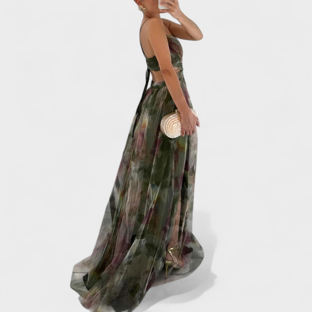 Rita – Vestido largo con flores que conquista miradas