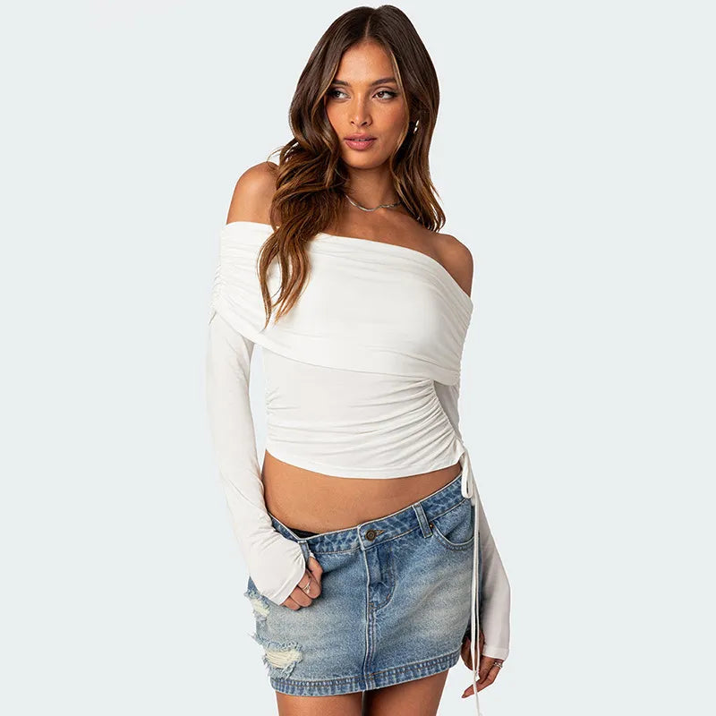 Top de manga larga con hombros descubiertos para mujer - Sophia