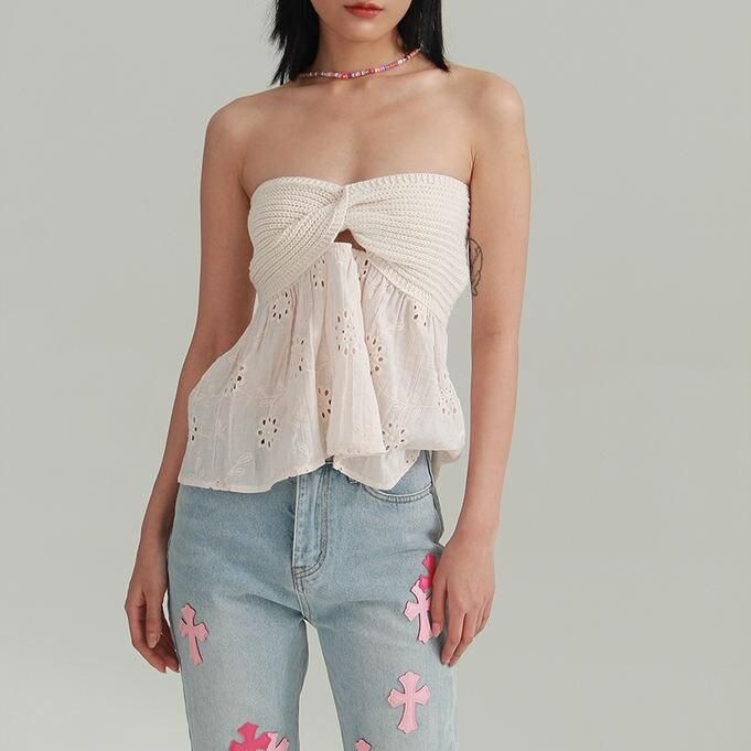 Kayenne - Top de verano chic, sin mangas y cruzado para mujer