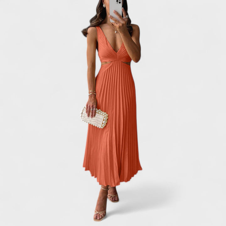 Eva – Vestido Plisado Midi que realza tu feminidad
