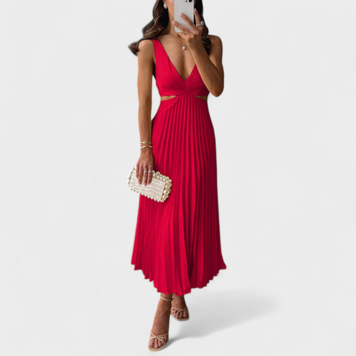 Eva – Vestido Plisado Midi que realza tu feminidad