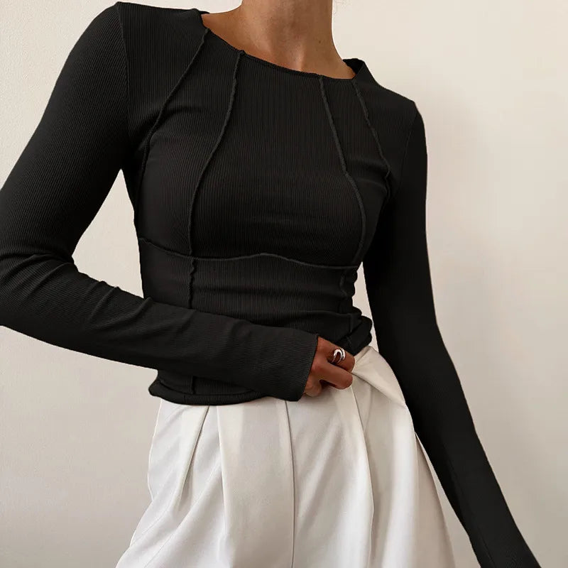 Camiseta mujer manga larga ajustada - Malin