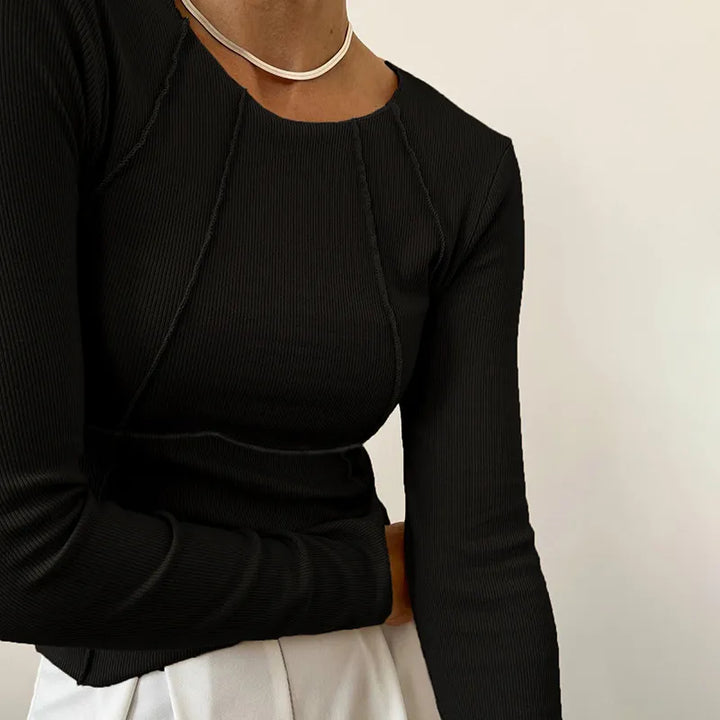 Camiseta mujer manga larga ajustada - Malin