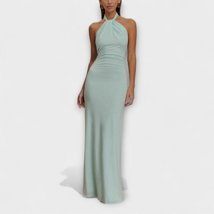SABINA | VESTIDO LARGO HALTER AJUSTADO