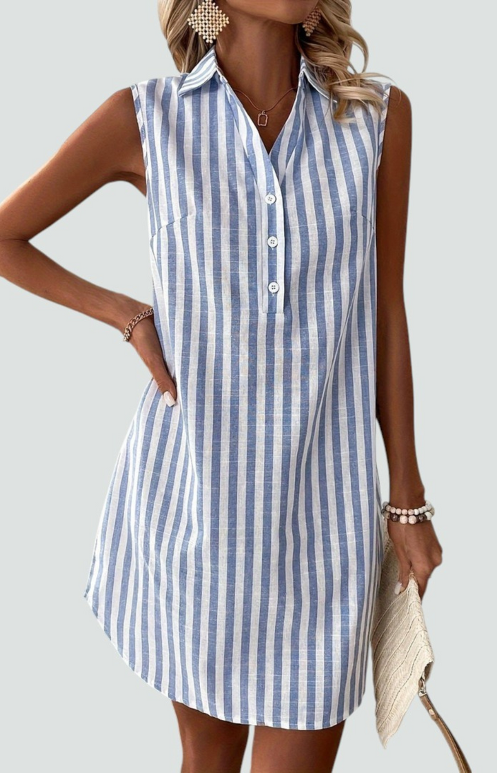 GINEVRA | VESTIDO CAMISERO DE RAYAS SIN MANGAS