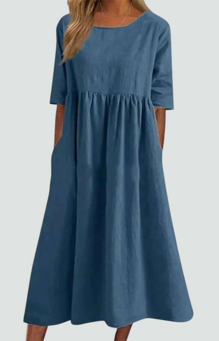 ELENA | VESTIDO ESTILIZADOR CON RAYAS AZULES
