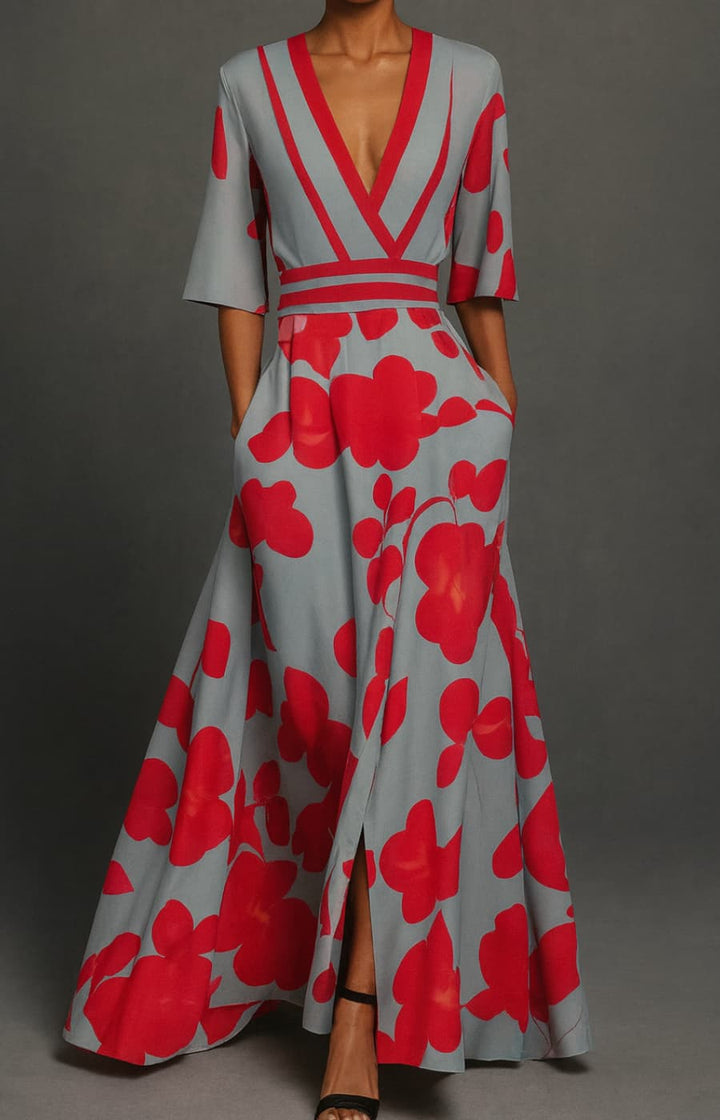 ALMUDENA | VESTIDO LARGO CON ESTAMPADO FLORAL
