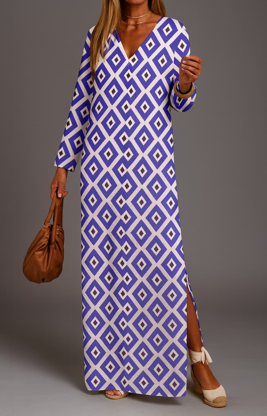 CARMEN | VESTIDO LARGO GEOMÉTRICO PARA EL DÍA A DÍA