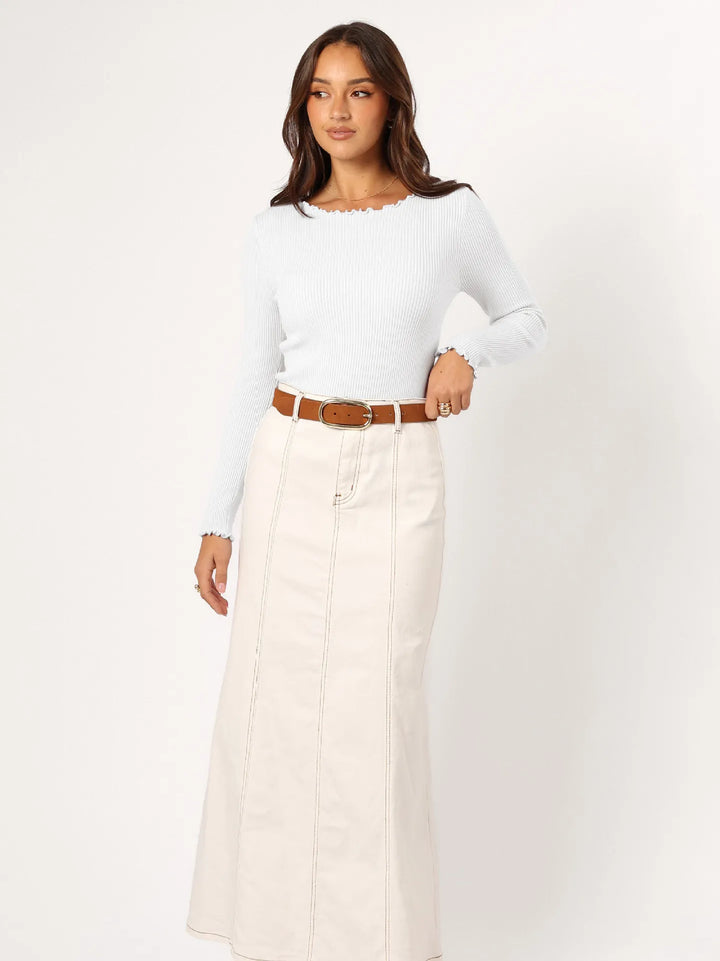 Top de mujer de manga larga con cuello redondo - Leni