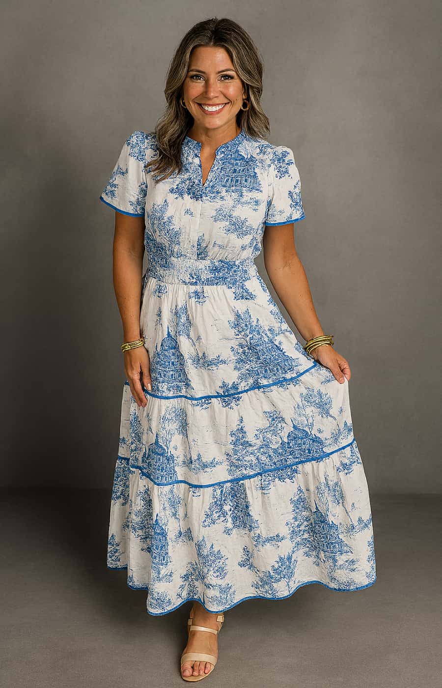 CLEMENTINA | VESTIDO MIDI CON ESTAMPADO ESCÉNICO
