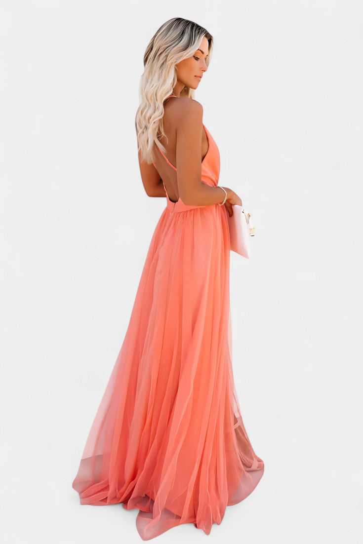 Gergana – Vestido Maxi de Tul Sin Mangas que realza tu gracia