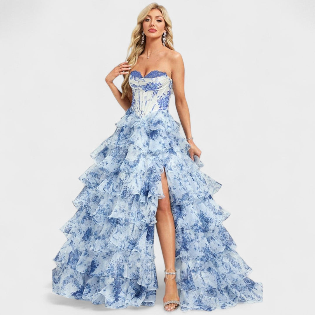 Sofía – Vestido Rizos de Cielo que captura todas las miradas