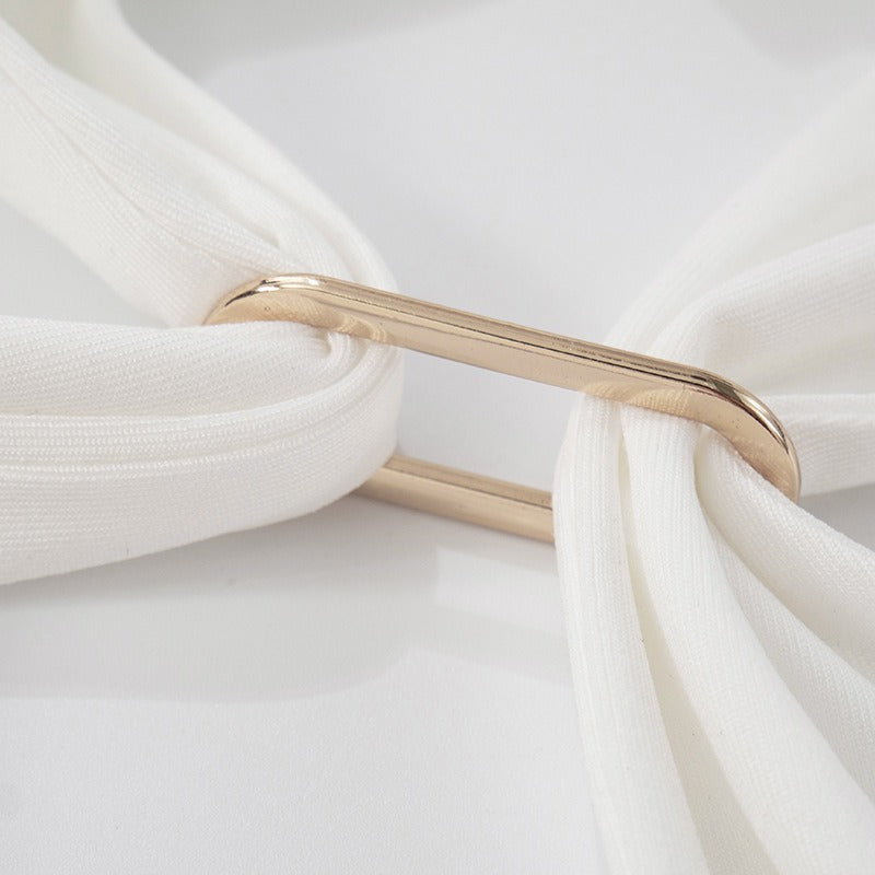 Top para mujer con escote halter fruncido diseño asimétrico - Kiara