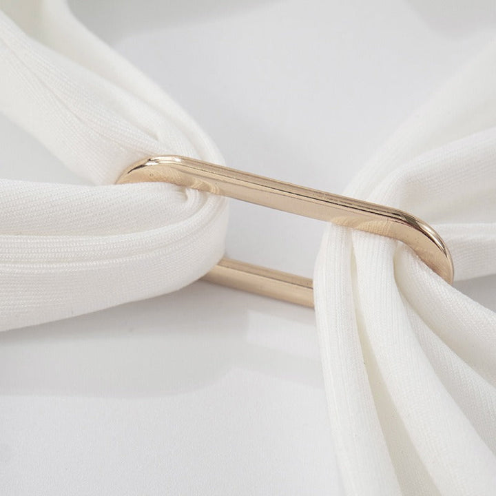 Top para mujer con escote halter fruncido diseño asimétrico - Kiara