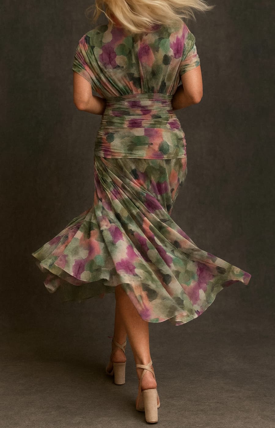 SOFÍA | VESTIDO MIDI CRUZADO EN TONOS ACUARELA