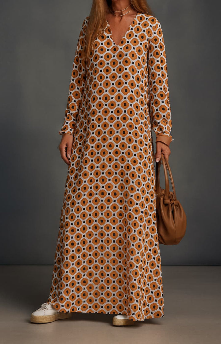 CARMEN | VESTIDO LARGO GEOMÉTRICO PARA EL DÍA A DÍA