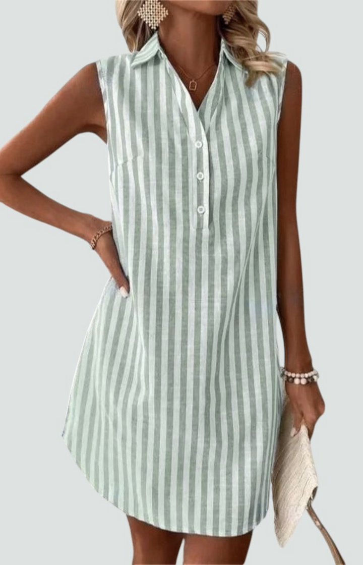 GINEVRA | VESTIDO CAMISERO DE RAYAS SIN MANGAS