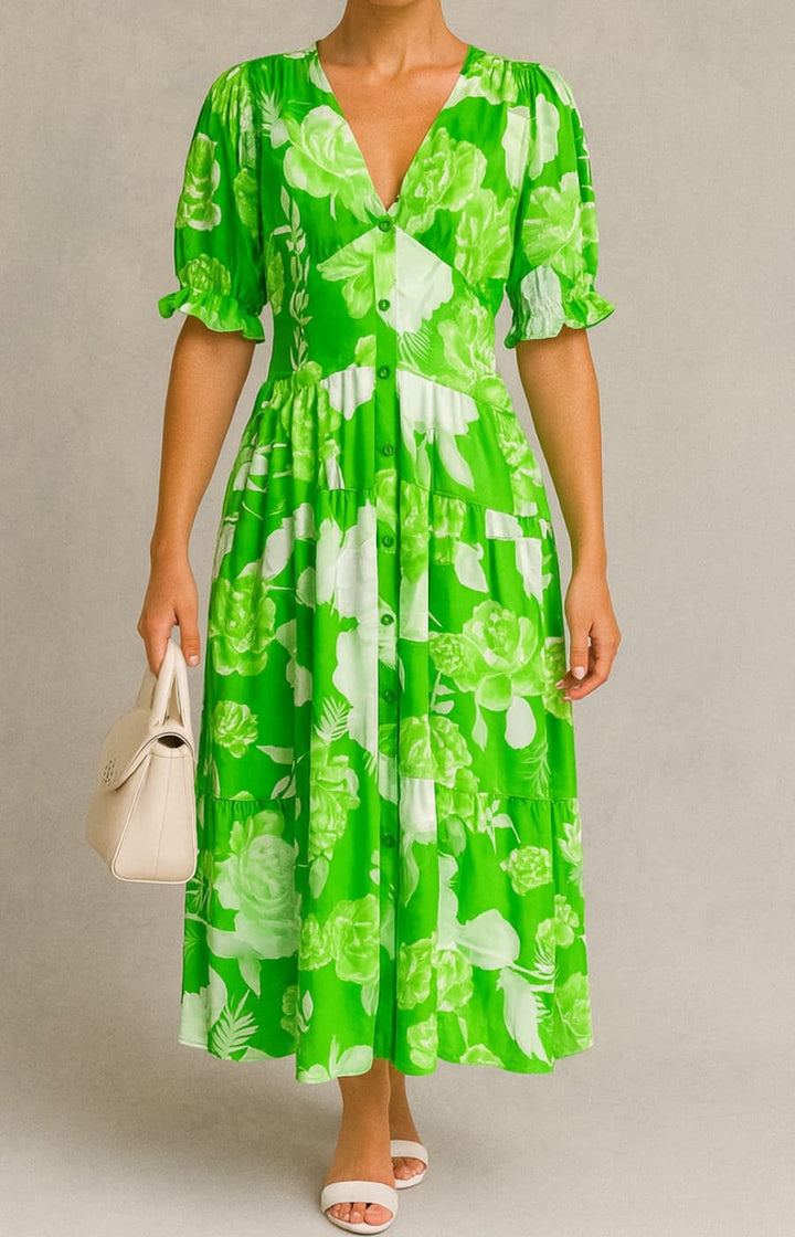 ROSA | VESTIDO MAXI CON BOLSILLOS Y DETALLES DELICADOS