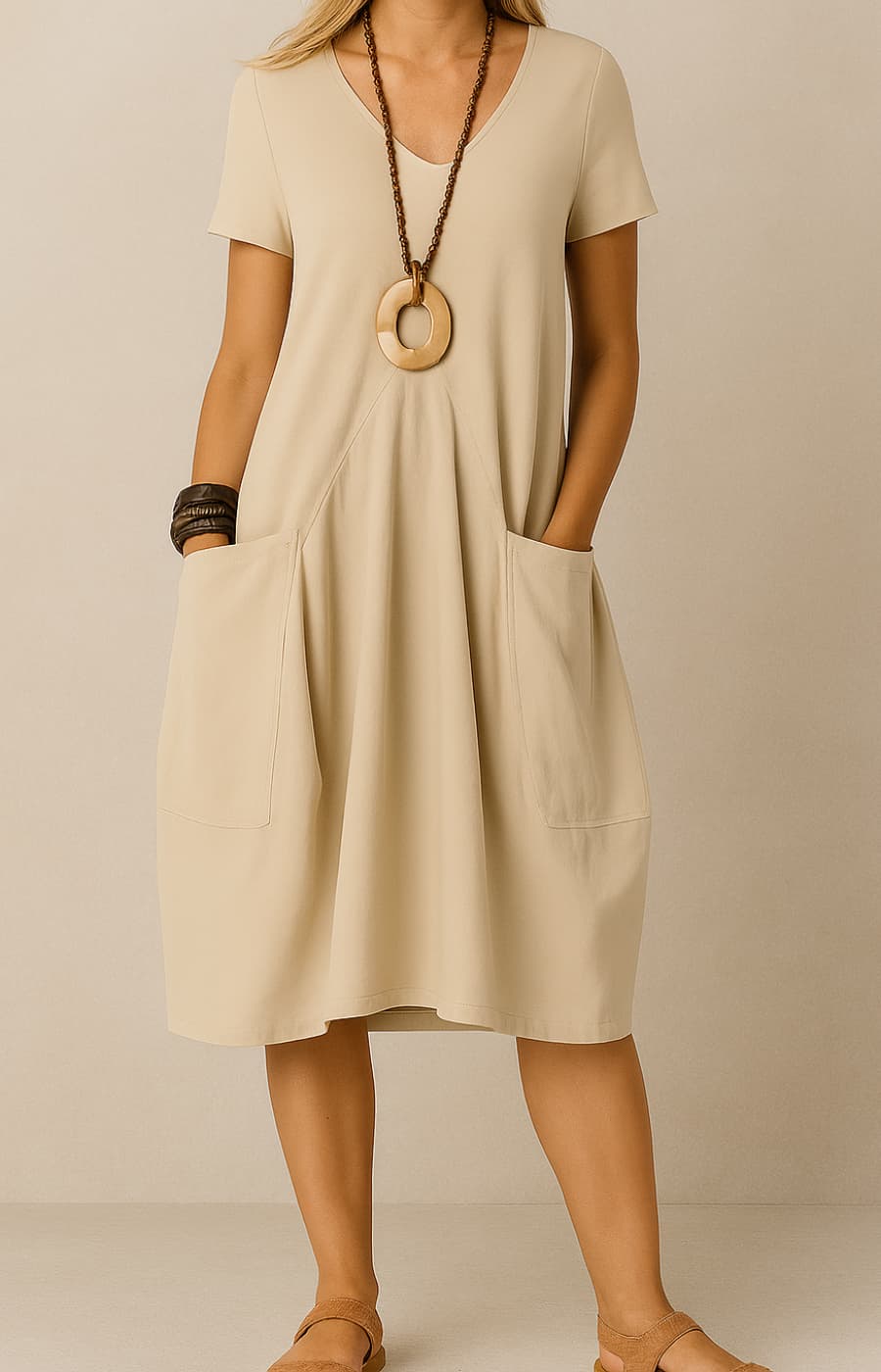 DÉBORA | VESTIDO HOLGADO CON CORTE FEMENINO