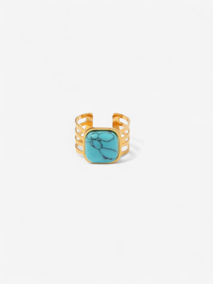 AZURE HORIZON | ANILLO TURQUESA DE DISEÑO MINIMALISTA