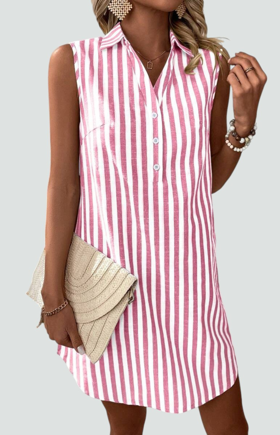 GINEVRA | VESTIDO CAMISERO DE RAYAS SIN MANGAS