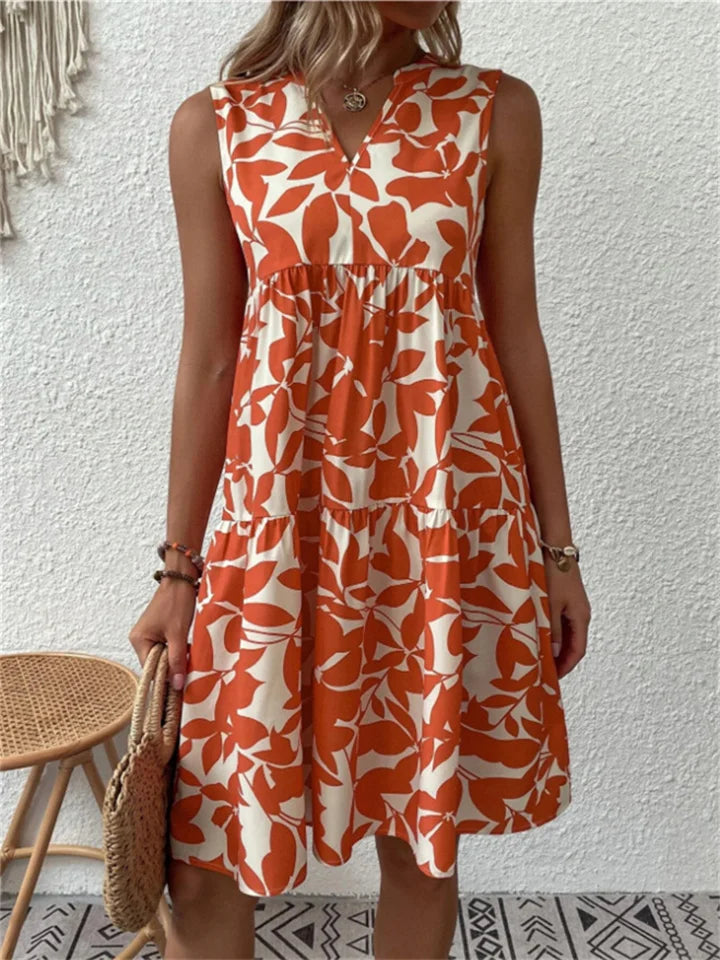 ALLEGRA | VESTIDO ESTIVAL CON ESTAMPADO DE HOJAS
