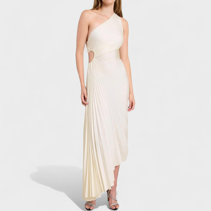 Olimpia – Vestido Asimétrico Plisado que redefine tu elegancia