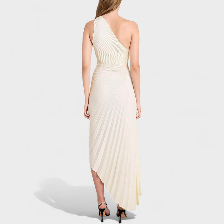 Olimpia – Vestido Asimétrico Plisado que redefine tu elegancia