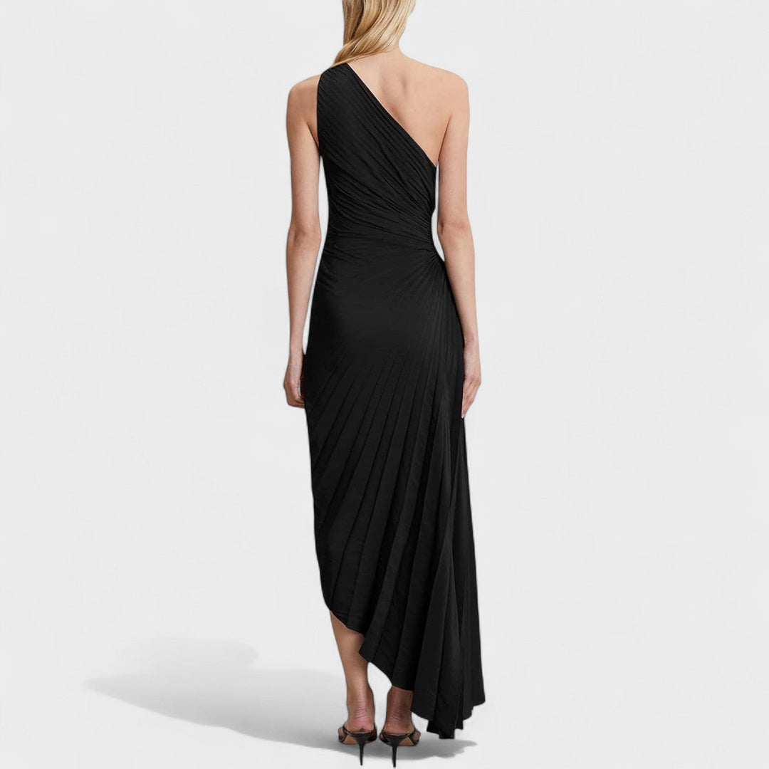 Olimpia – Vestido Asimétrico Plisado que redefine tu elegancia