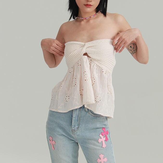 Kayenne - Top de verano chic, sin mangas y cruzado para mujer