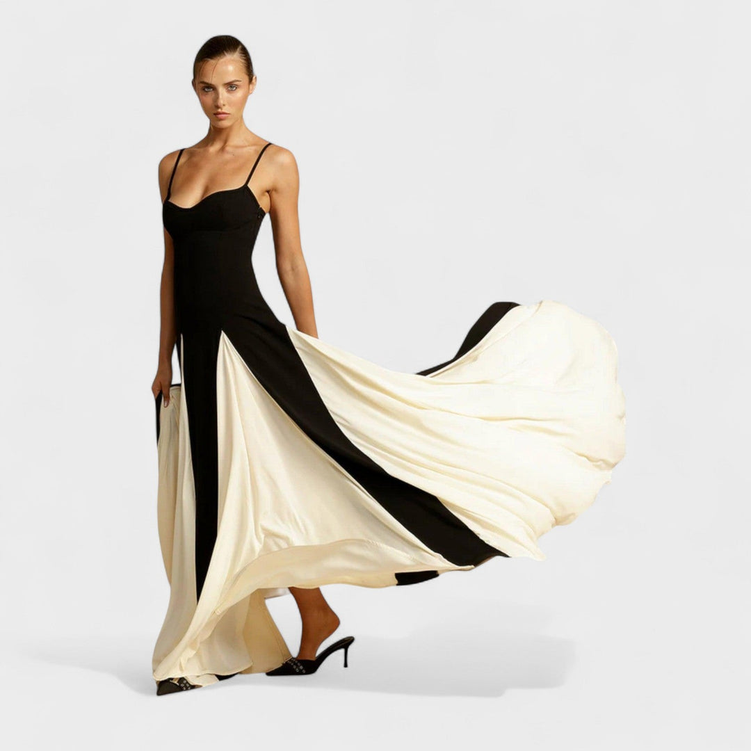 Valentina – Vestido Gala Noir Marfil que realza tu elegancia