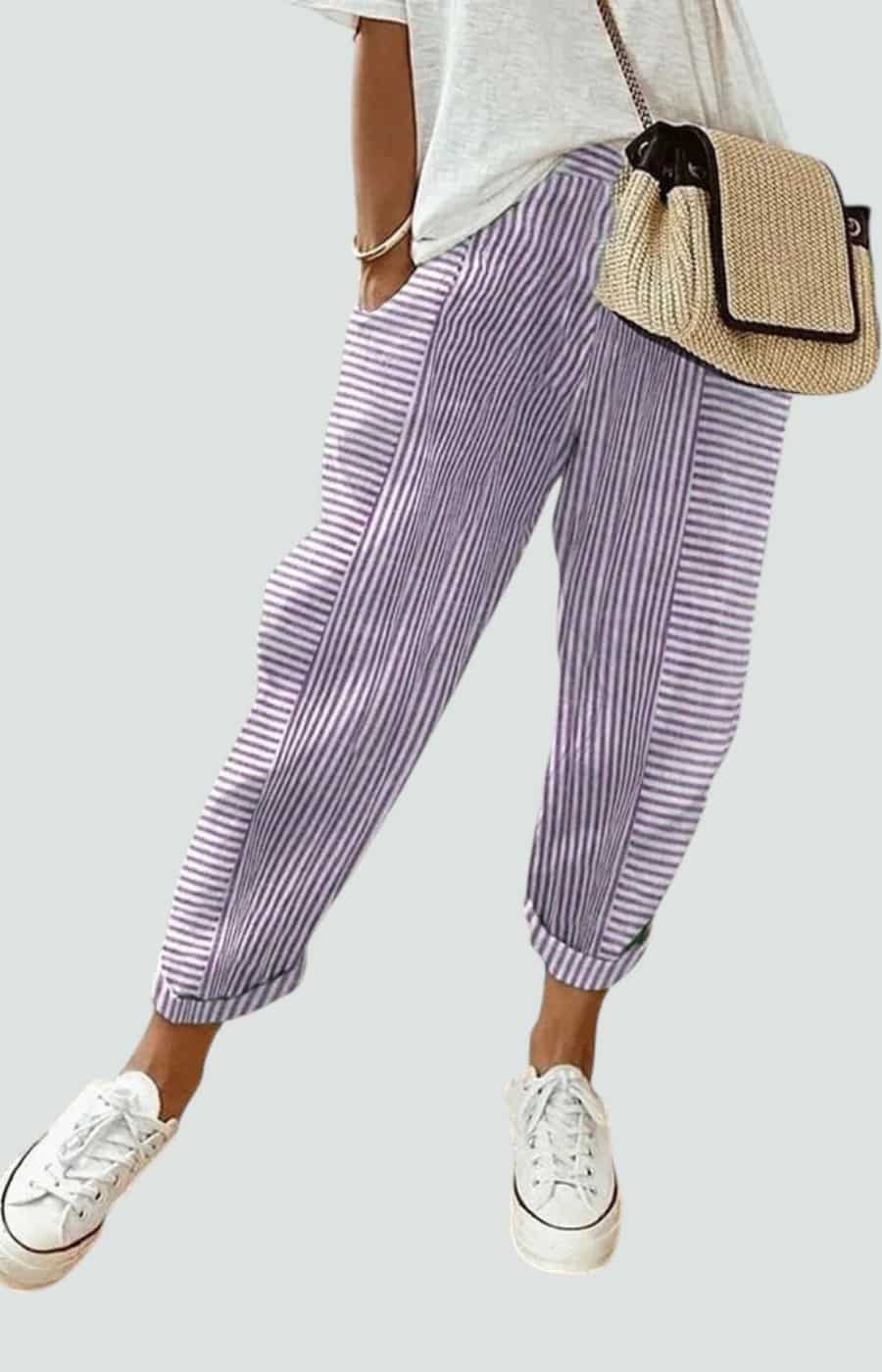 LORE | PANTALÓN RAYADO CON ESTILO DESENFADADO Y ELEGANTE