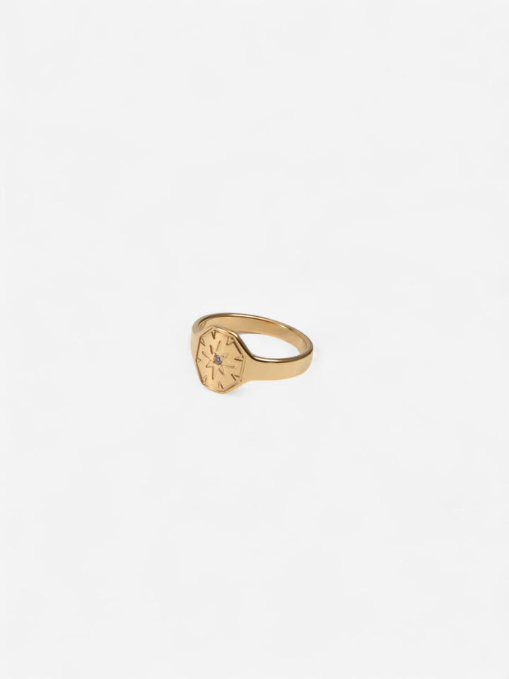NORTH STAR | ANILLO SIGNET CON LUZ Y DIRECCIÓN INTERIOR