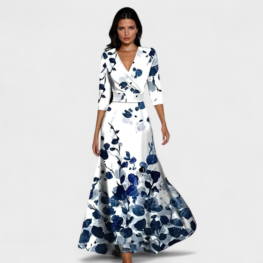 Lucía – El Vestido Floral que Enmarca tu Silueta con Elegancia