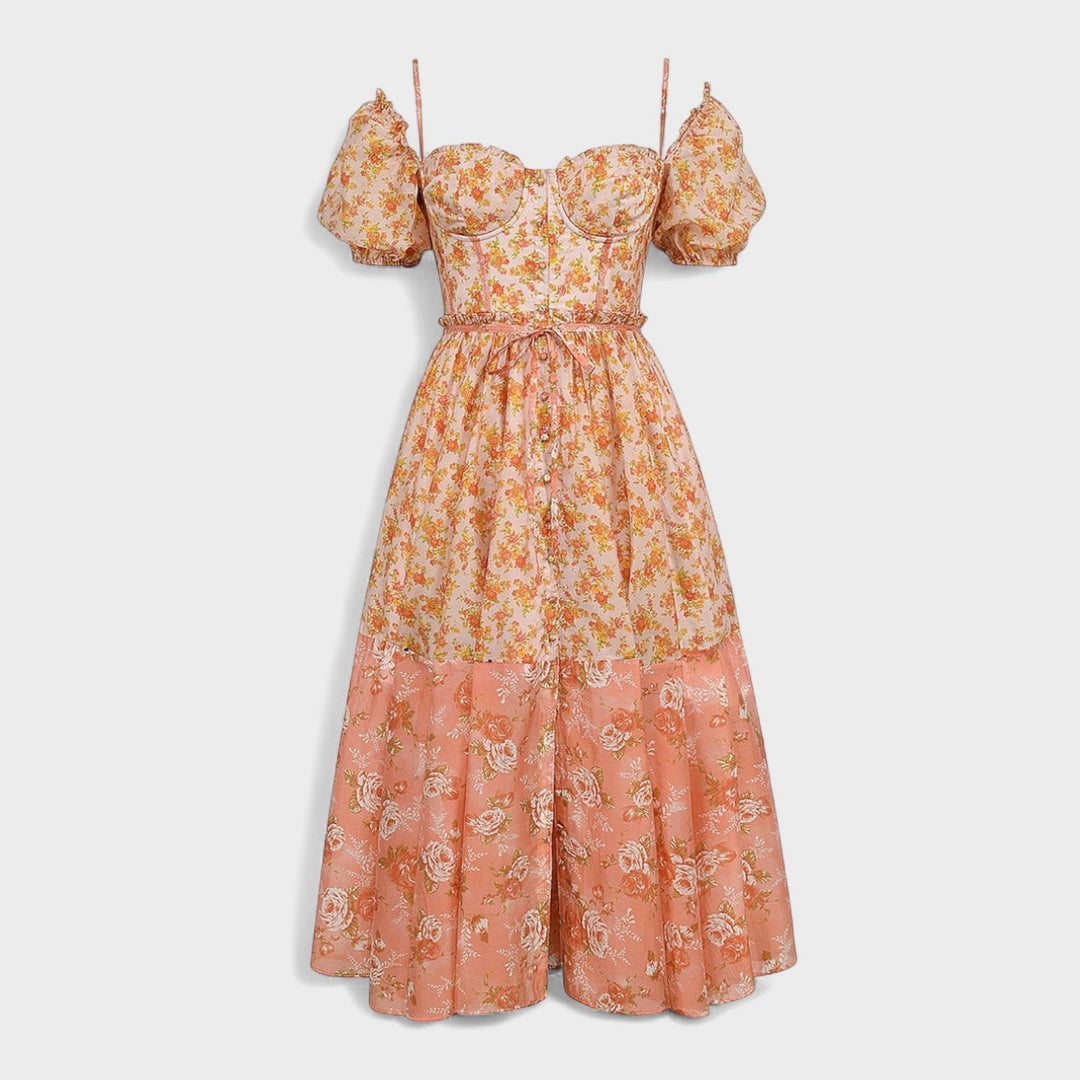 Valentina – Vestido Floral Coral que realza tu romanticismo