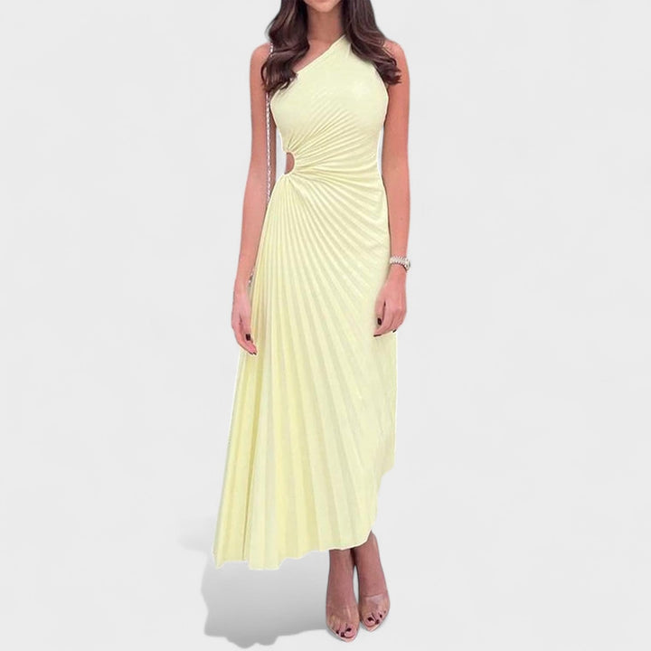Olimpia – Vestido Asimétrico Plisado que redefine tu elegancia