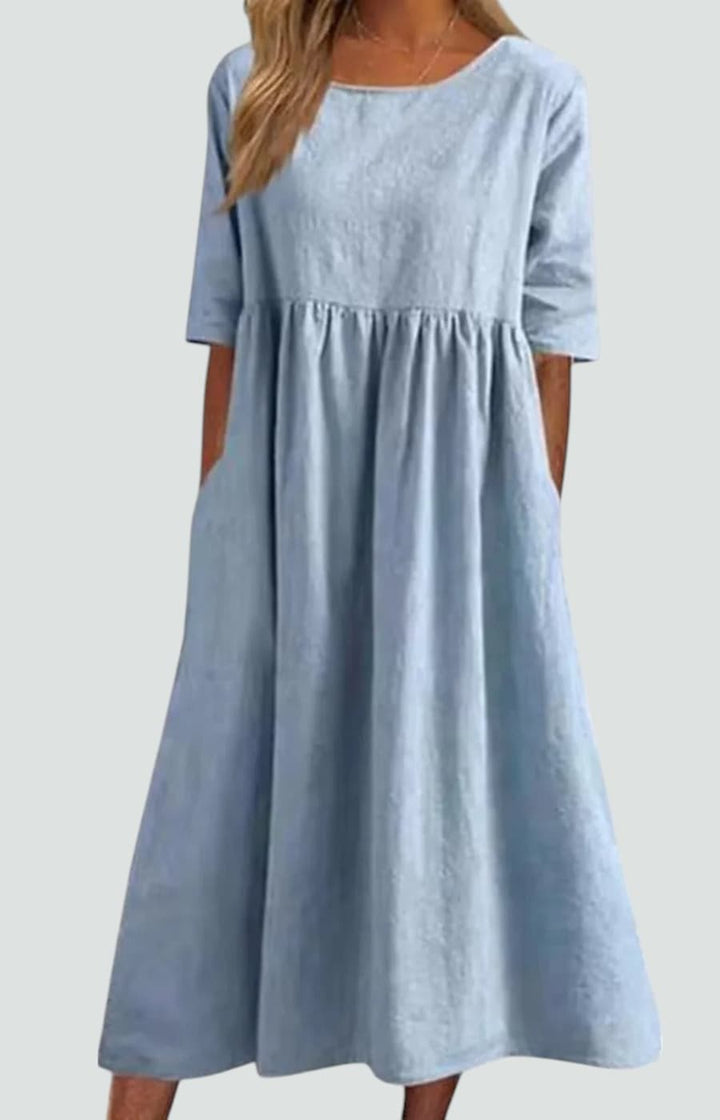 ELENA | VESTIDO ESTILIZADOR CON RAYAS AZULES