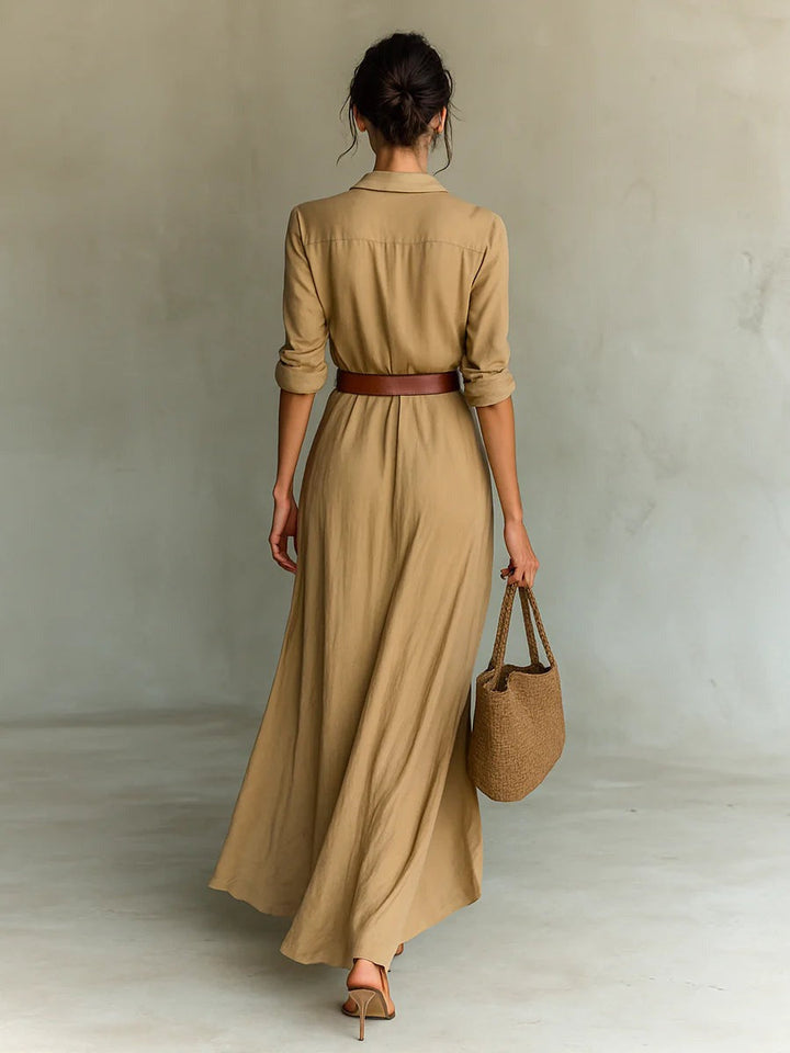 LUISA - VESTIDO LARGO CON BOTONES