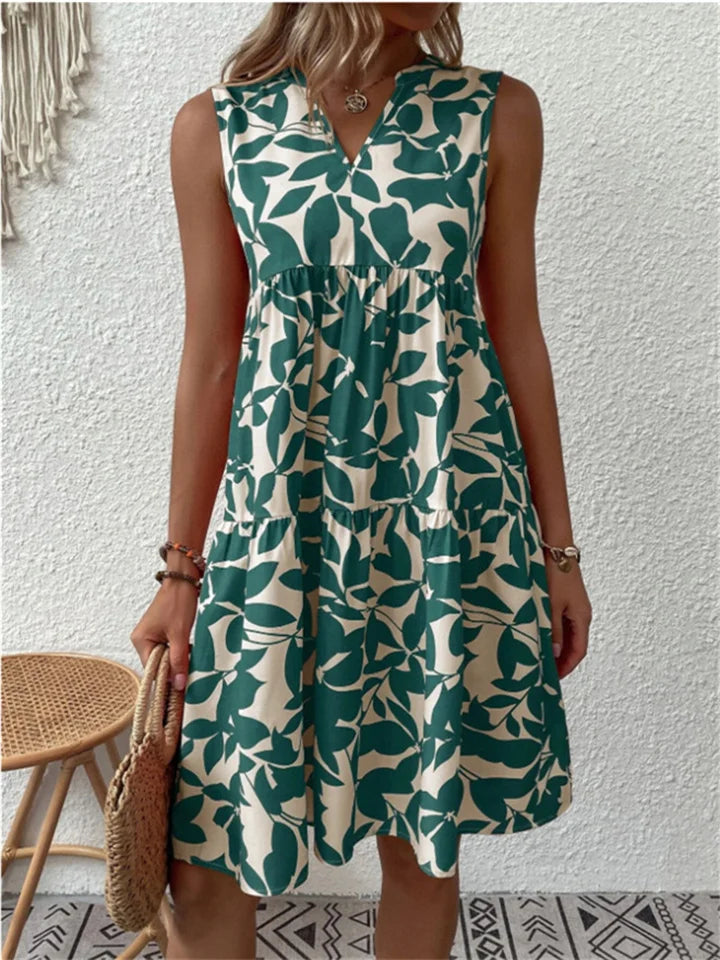 ALLEGRA | VESTIDO ESTIVAL CON ESTAMPADO DE HOJAS