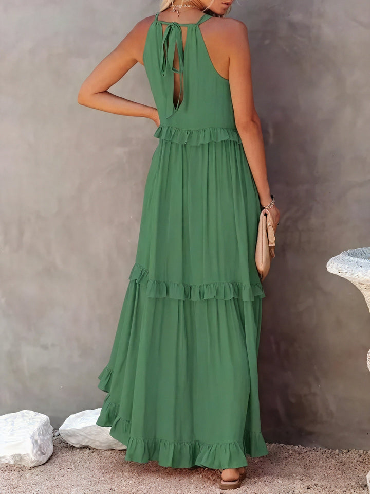 ELENA | VESTIDO LARGO CON VOLANTES Y CAÍDA ELEGANTE