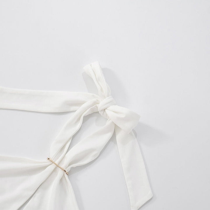 Top para mujer con escote halter fruncido diseño asimétrico - Kiara