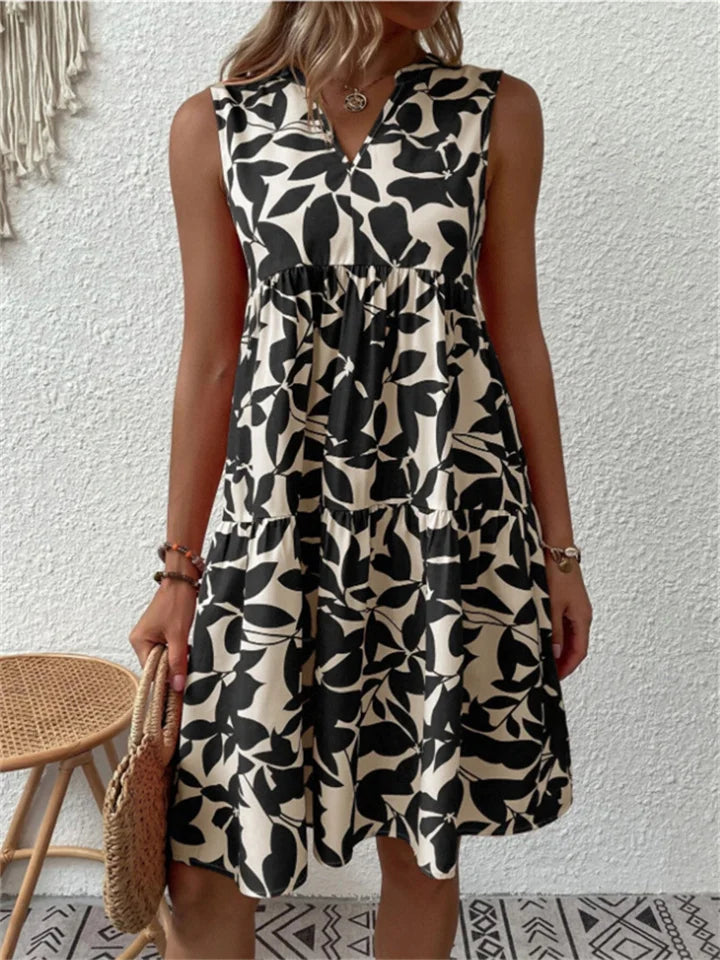 ALLEGRA | VESTIDO ESTIVAL CON ESTAMPADO DE HOJAS