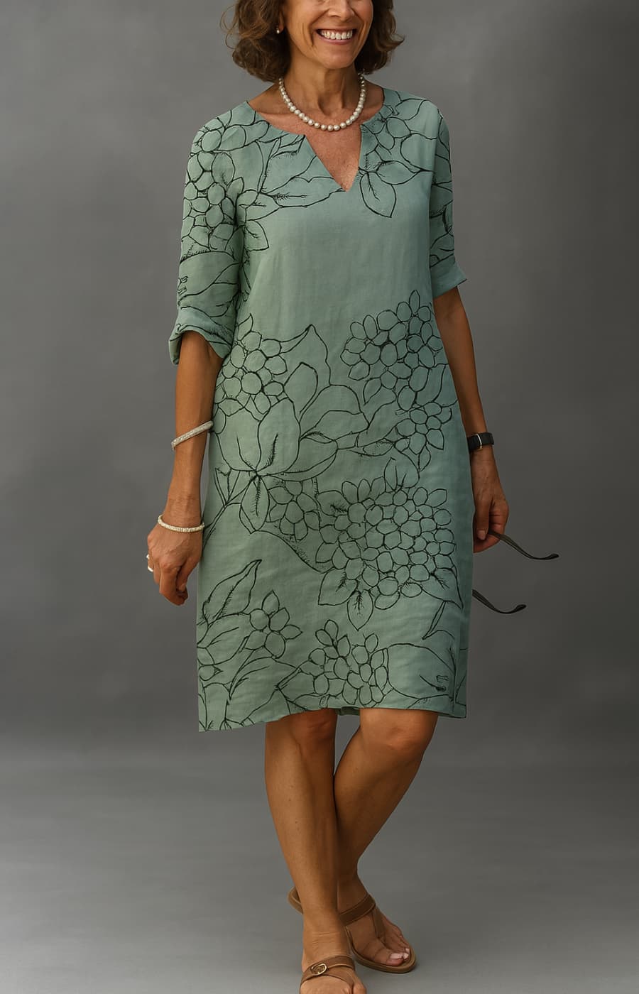 ELEONORA | VESTIDO ELEGANTE CON ESTAMPADO ARTÍSTICO