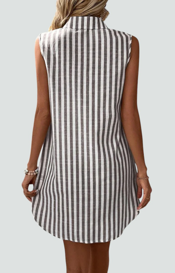 GINEVRA | VESTIDO CAMISERO DE RAYAS SIN MANGAS