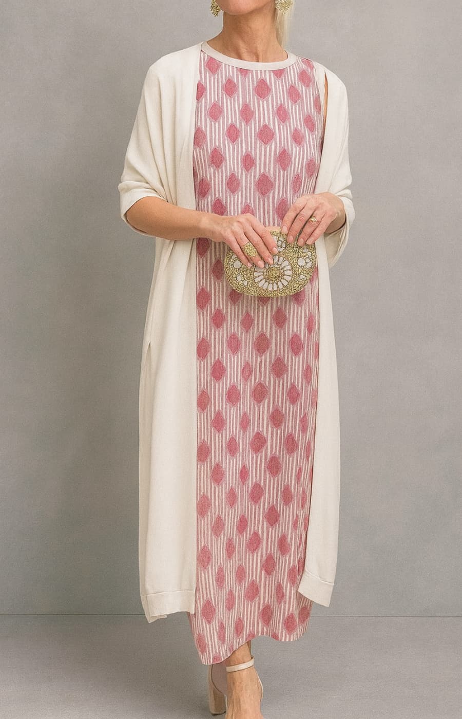 LETICIA | VESTIDO SATINADO CON ESTOLA ELEGANTE