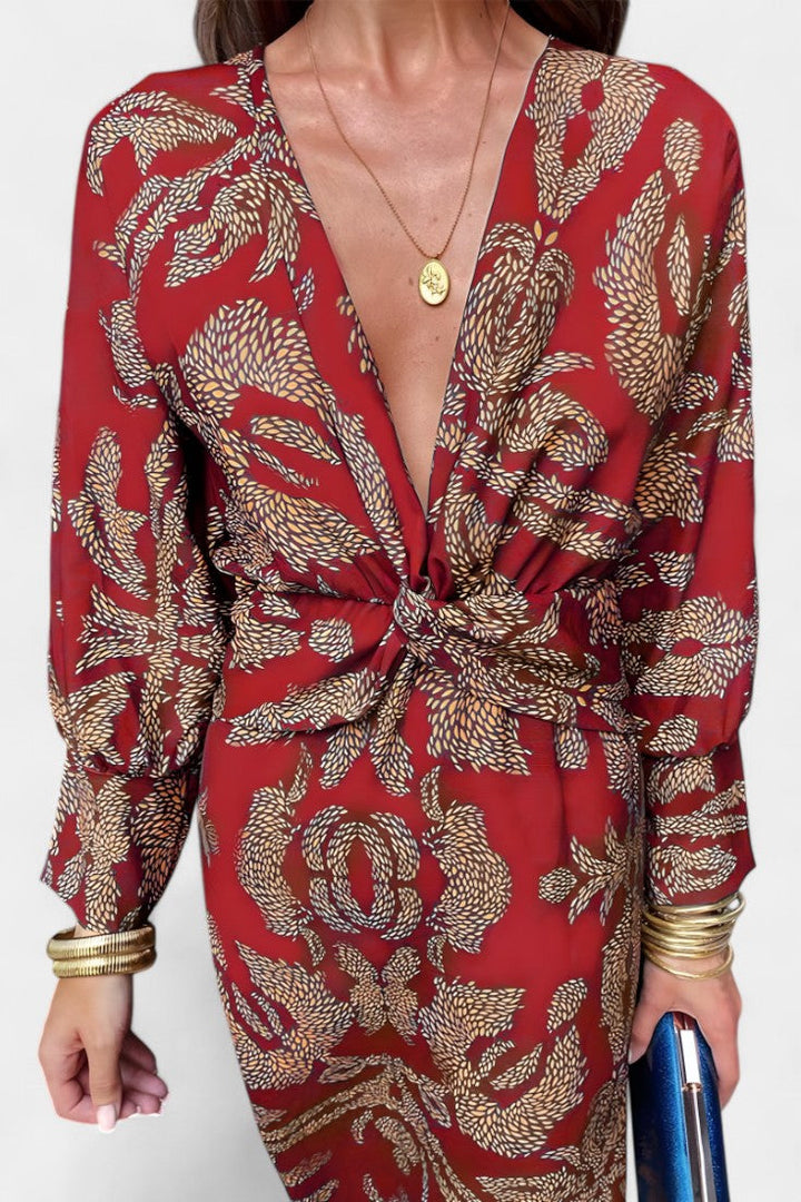 Elara – Vestido suave con escote en V que realza tu figura