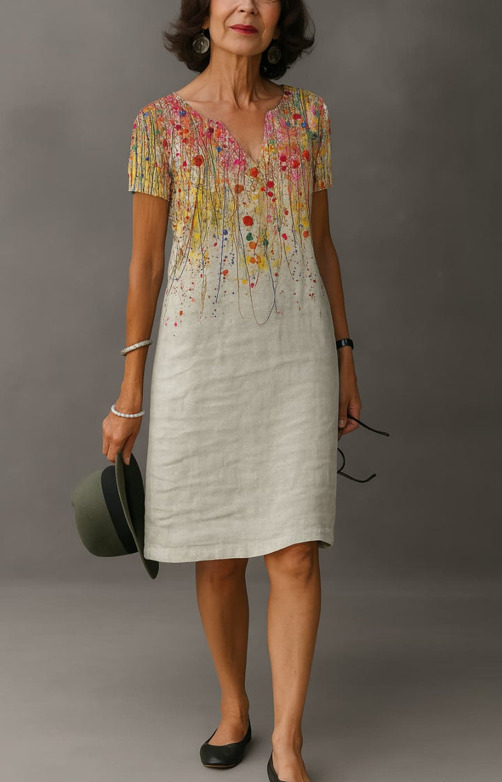 ELEONORA | VESTIDO ELEGANTE CON ESTAMPADO ARTÍSTICO