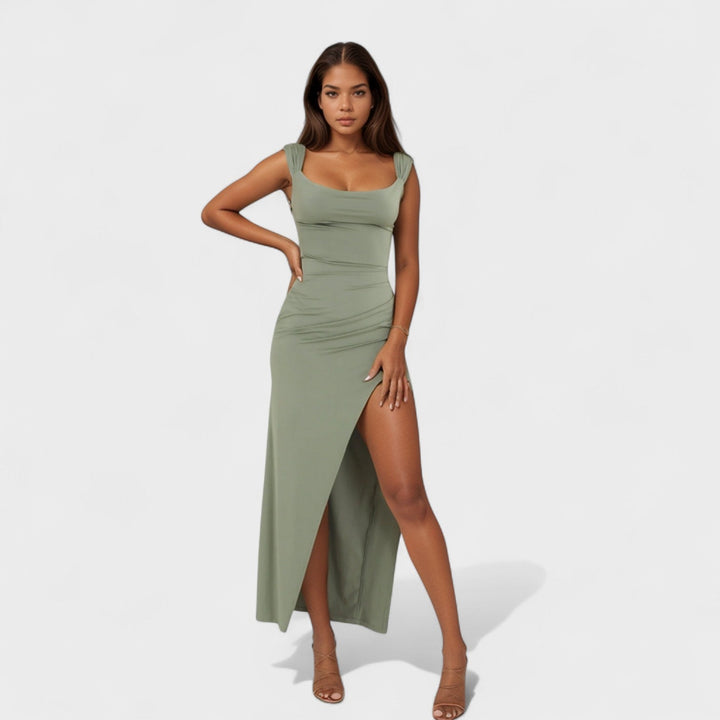 Sarella – Vestido Largo con Espalda Abierta y Lazo que redefine la sofisticación