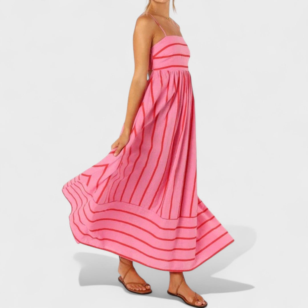 Isabel – Vestido Largo a Rayas que aporta frescura y elegancia